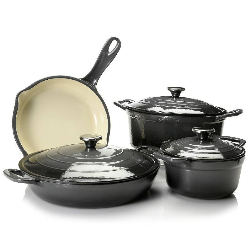 Cook's Tradition® Eight-Piece Stick-Resistant Enameled Cast Iron ...