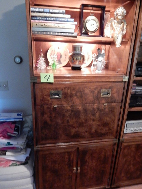Hickory Mfgr wall unit, 3 sections as shown