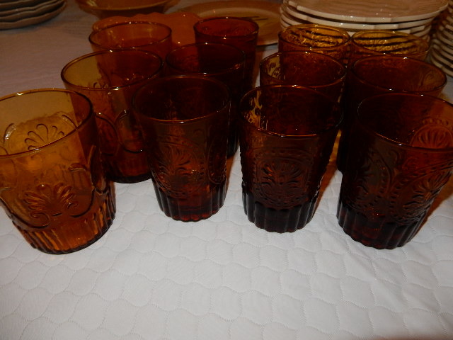 Set of Dinner Plates, Salad plates Serving Dishes and Glasses..