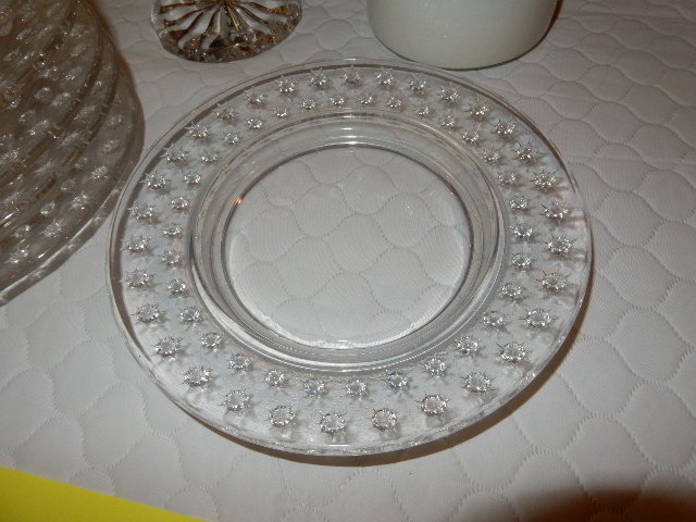 8, Hobnail Saladdesert plates, Thomas Vase, Cut Glass Vase