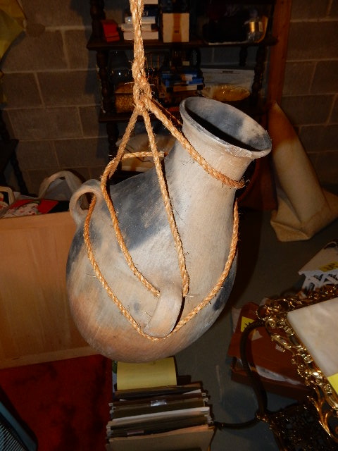 Nice Clay hanging urn