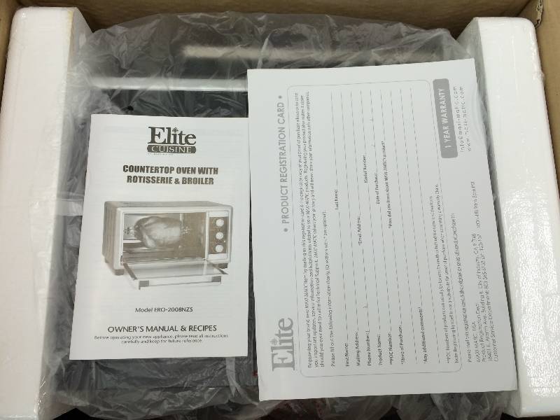 lot 17 image: New Elite Cuisine 23-Liter Toaster Oven with Rotisserie
