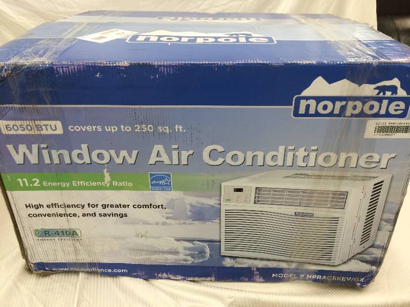 lot 26 image: Brand new Norpole 6050 BTU Window Air Conditioner with Remote  retail $259