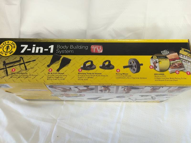lot 36 image: Golds Gym 7 In 1 Home Gym Kit  retail $60