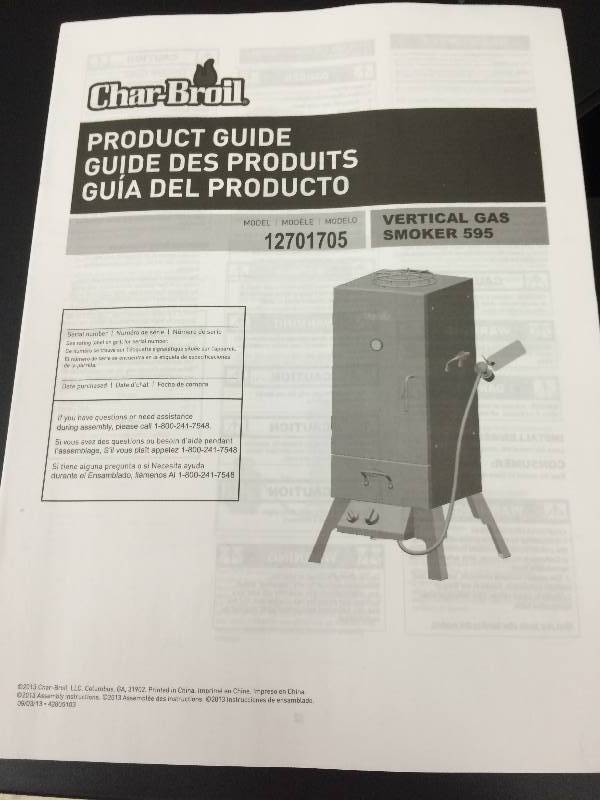 lot 63 image: Brand new Char-Broil Vertical Gas Smoker  retail for $183 at target