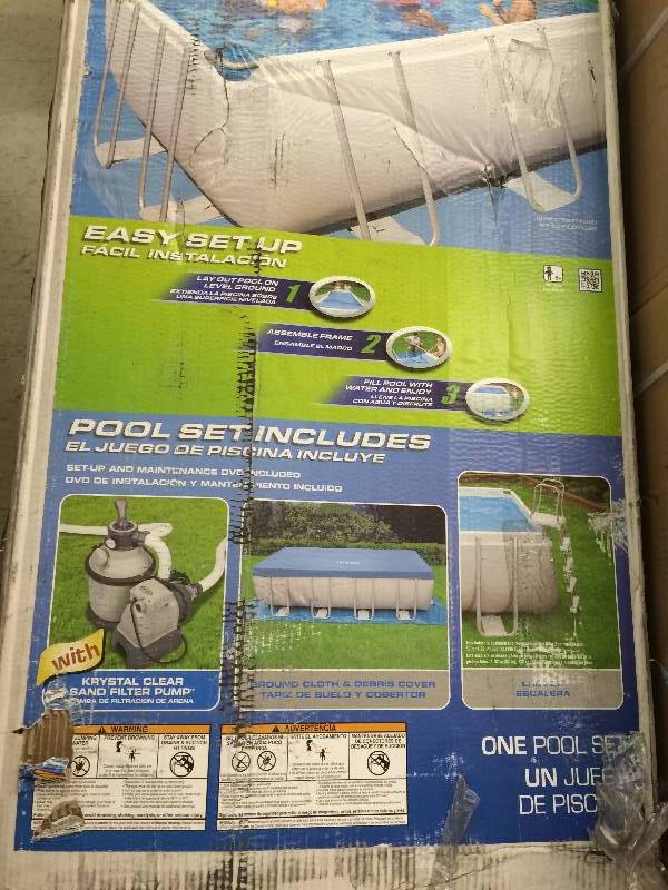 lot 71 image: Brand new Intex 18 x 9 x 52 Ultra Frame Rectangular Swimming Pool  retail $699