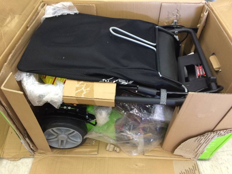 lot 94 image: Earthwise 18 Cordless Self Propelled Electric Lawn Mower retail $369