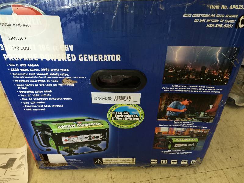 lot 96 image: Brand new Allpower 3500W  Generator