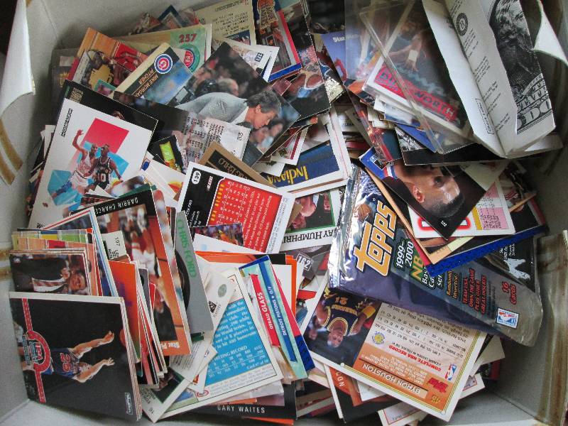 shoe box full of asortted sports ca...