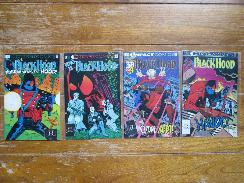 lot of 4 the black hood comic books...