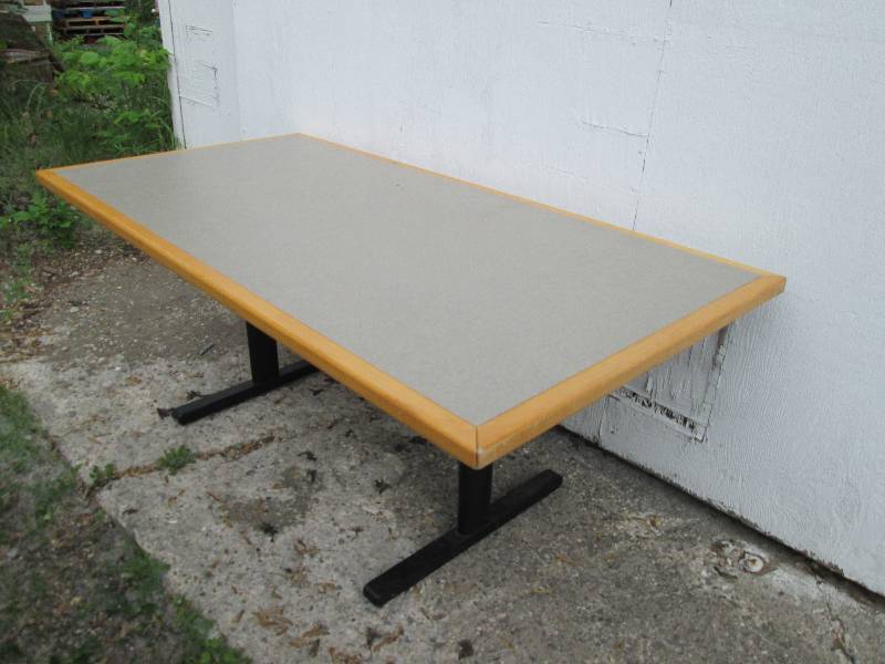 Formica top, wood trimmed office ta...