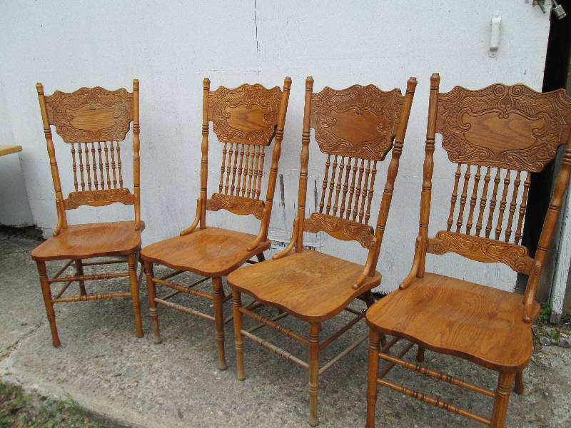 Set of 4 antique solid wood chairs...