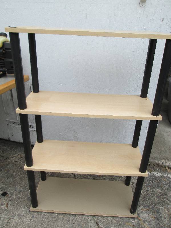 Wood finish shelves with plastic sp...