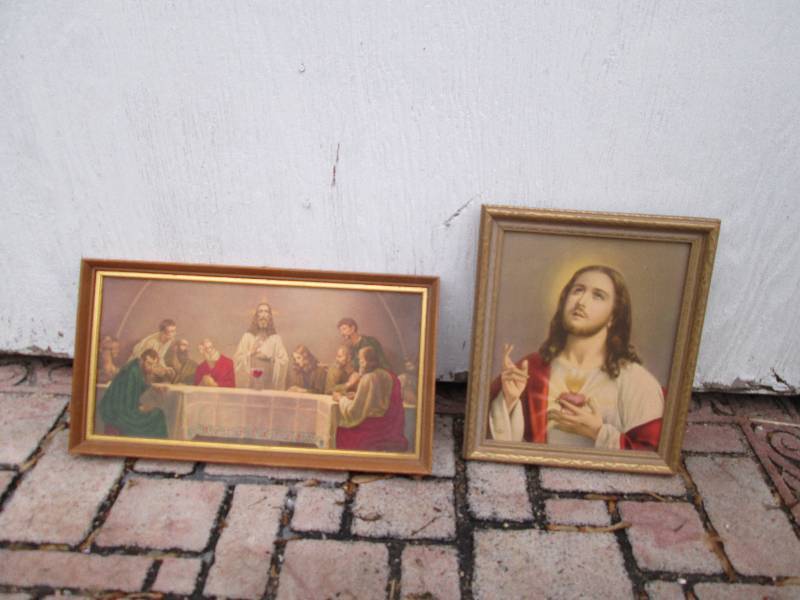 2 religious prints, 16 x 9 and 12 x...