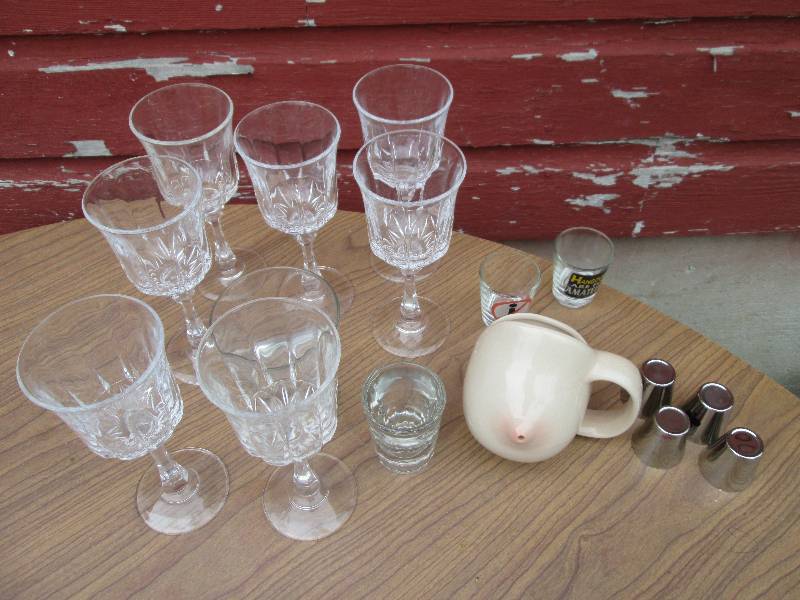 Lot of unique drink glasses and mug...