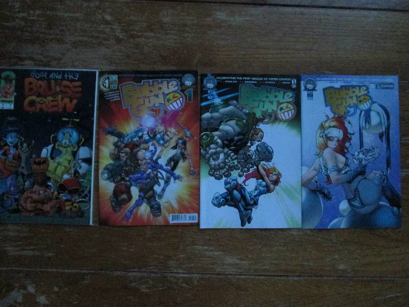 lot of 4 comic books- Bubble gun an...