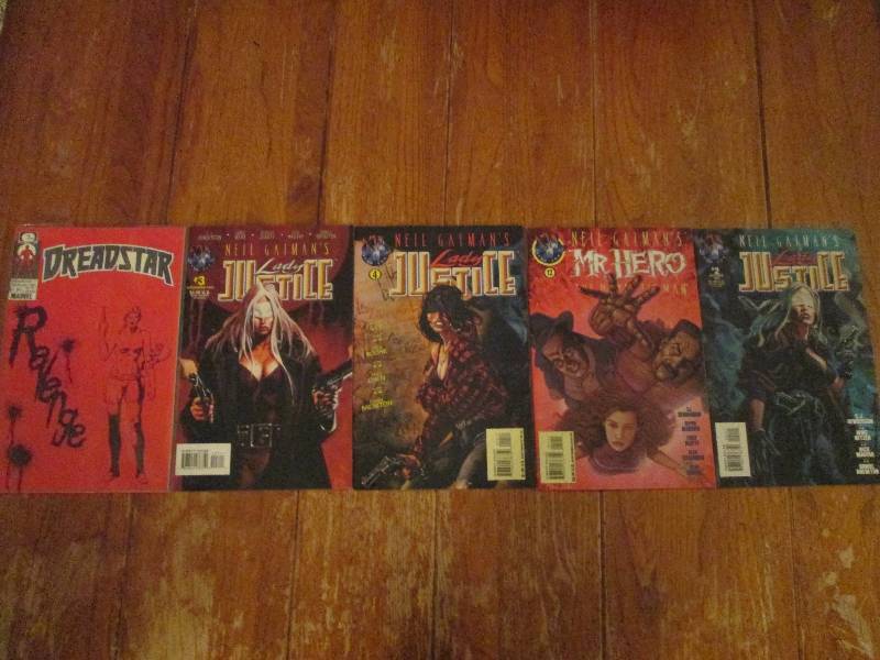 lot of 5 comic books- lady justice,...