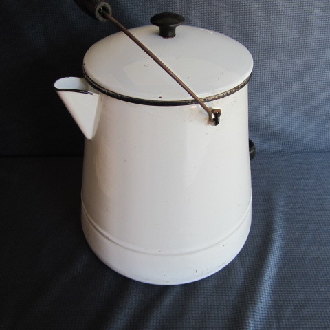 White Enamel Coffee Pot