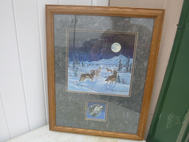 lot 79 image: Moonlight Serenade Wolf Print