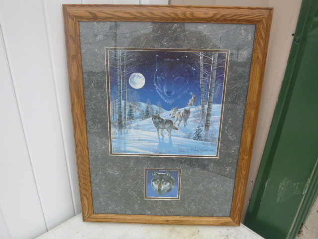 lot 81 image: Moonlight Stroll Wolf Print