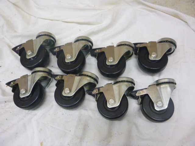 lot 180 image: 8 New Swivel Casters with Breaks