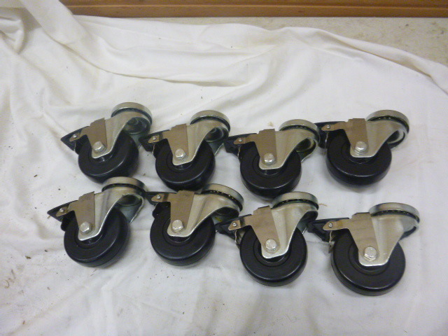 lot 181 image: 8 New Swivel Casters with Breaks