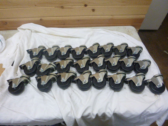 lot 182 image: 24 New Swivel Casters with Breaks