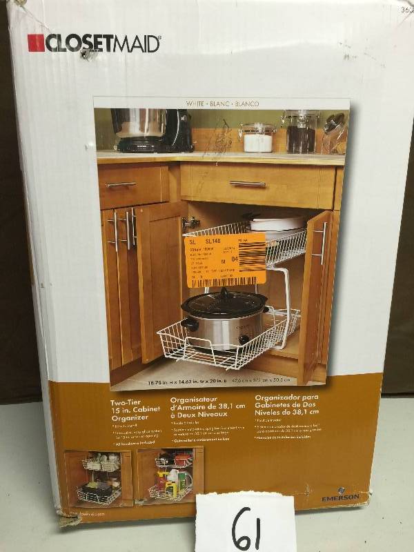 lot 61 image: Closetmaid 2 tier 15 in Cabinet