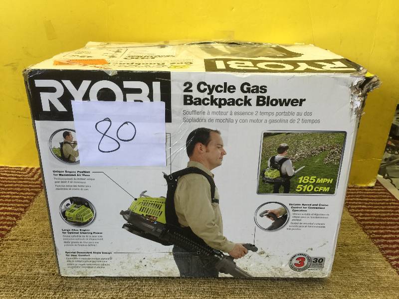 lot 80 image: Ryobi 2 Cycle Gas Backpack Blower