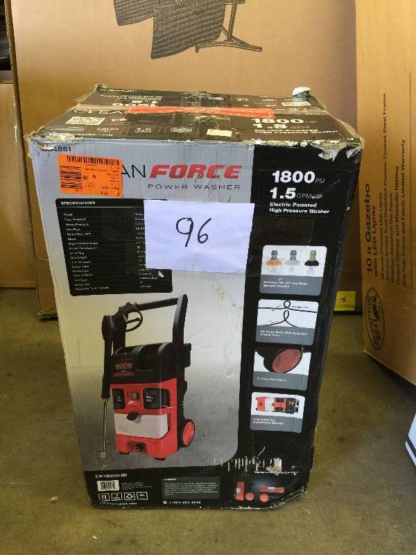 lot 96 image: Clean Force 1800 PSI Preassure Washer