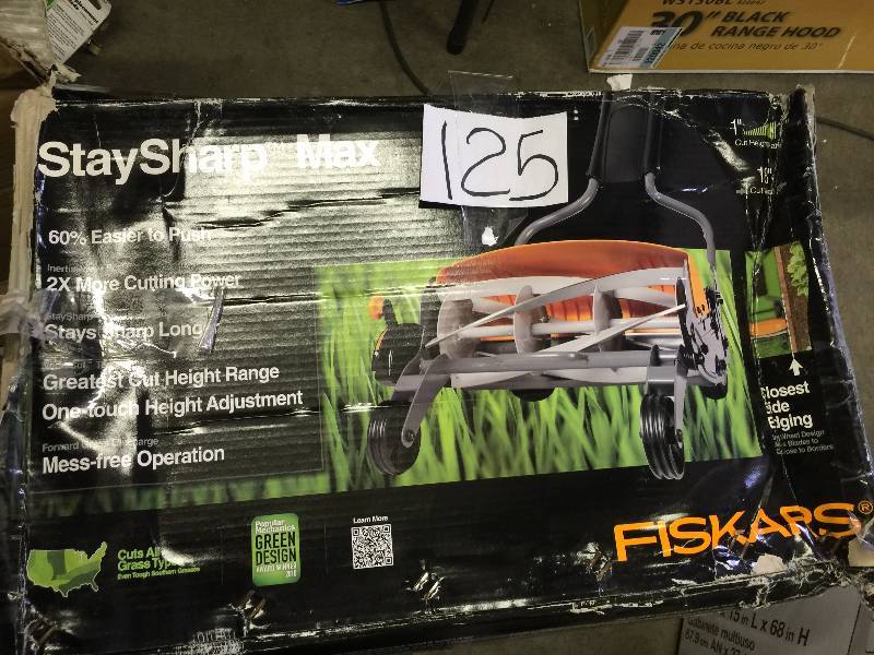 lot 125 image: Fiskars Stay Sharp Max Lawn mower manual