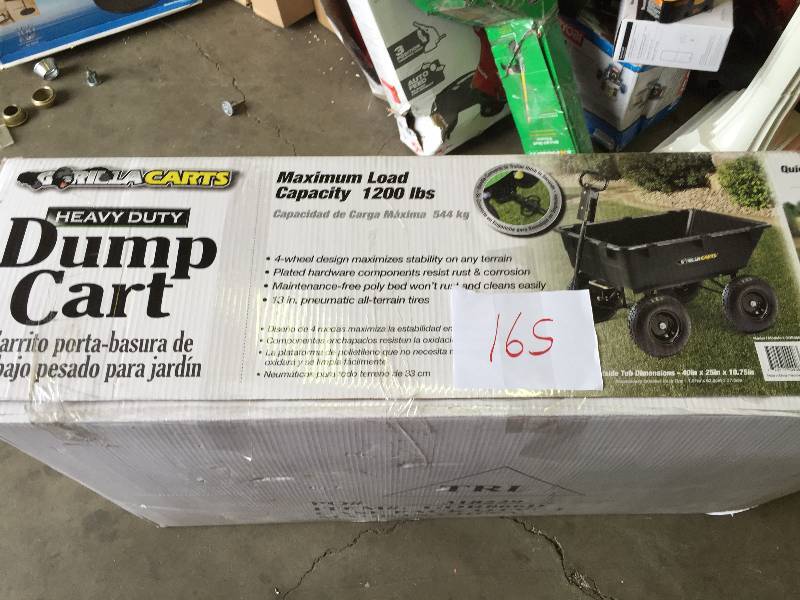 lot 165 image: Gorilla Dump Cart 1200 LB
