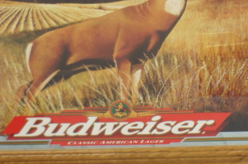 Budweiser Deer Mirror Beer Collectibles Auction 305 KBID