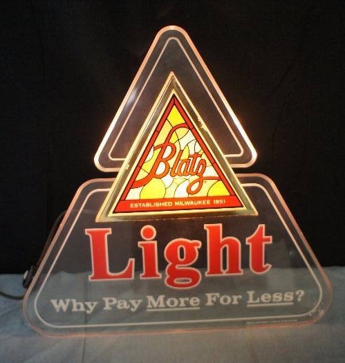 lot 90 image: Blatz Beer Lighted Sign