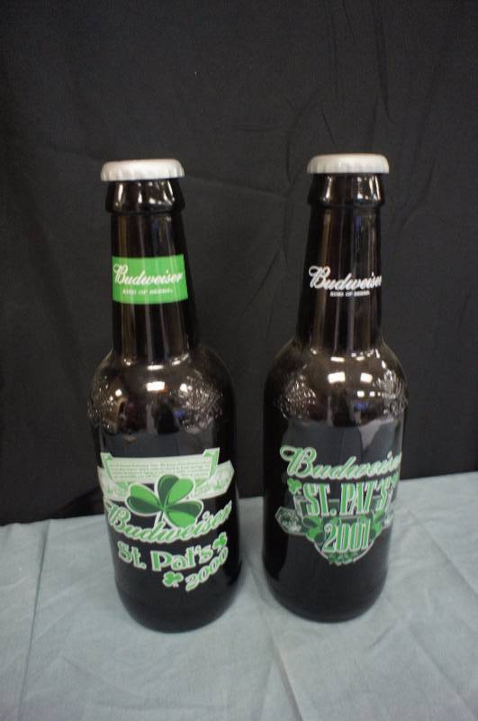 lot 97 image: Two Large Budweiser Glass Bottles