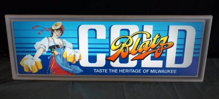 lot 47 image: Blatz Valarie Girl Backlit Sign