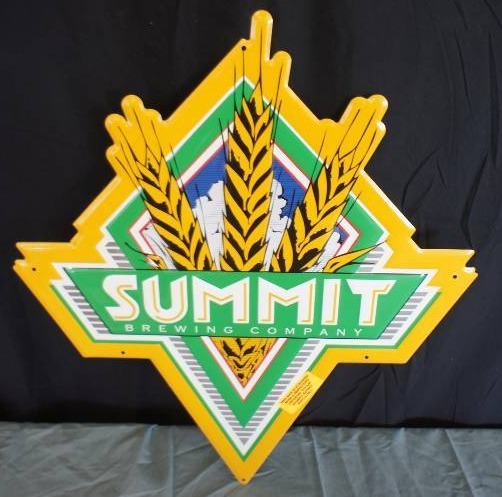 lot 51 image: Summit Brewing Embossed Tin Sign