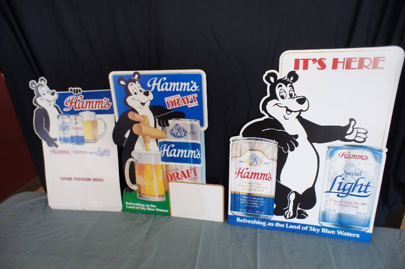 lot 53 image: Three Hamms Beer Price Signs