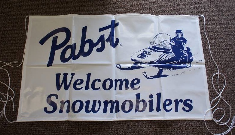 lot 63 image: Pabst Welcome Snowmobilers Banner