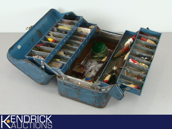 Vintage Metal My Buddy Tacklemaster Tacklebox Loaded with LuresFishing Accessories