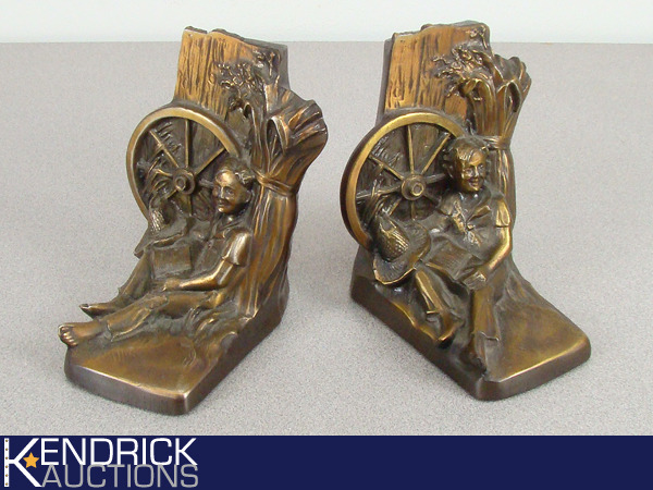 Vintage Philadelphia Mfg. Solid Bronze Book Ends