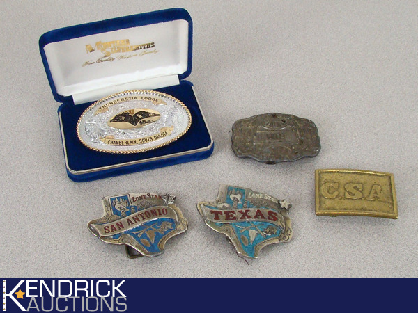 Lot of 5 Vintage Collectible Metal Belt Buckes