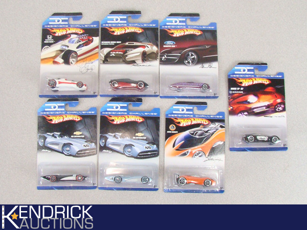 7 Vintage MINT ON CARD Hot Wheels Designers Challenge Cars