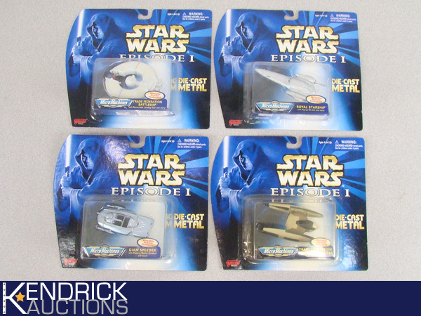4 Vintage MINT ON CARD Star Wars Episode I MicroMachines