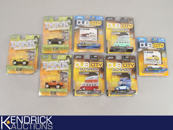 8 Vintage MINT ON CARD Jada Dub City Old Skool, and Donk Box & Bubble Cars