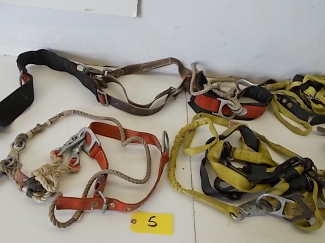 lot 5 image: Asstd Climbing Spikes, Belts, & Gl...