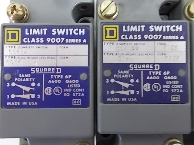lot 72 image: (3) Square D Class 9007 Limit Switc...