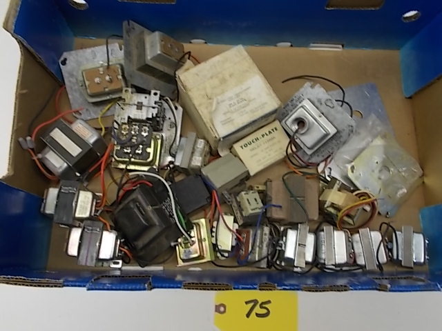 lot 75 image: Asstd Transformers & Relays...