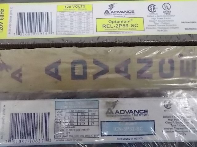 lot 86 image: (3) Advance Ballasts, (1) Centium 1...