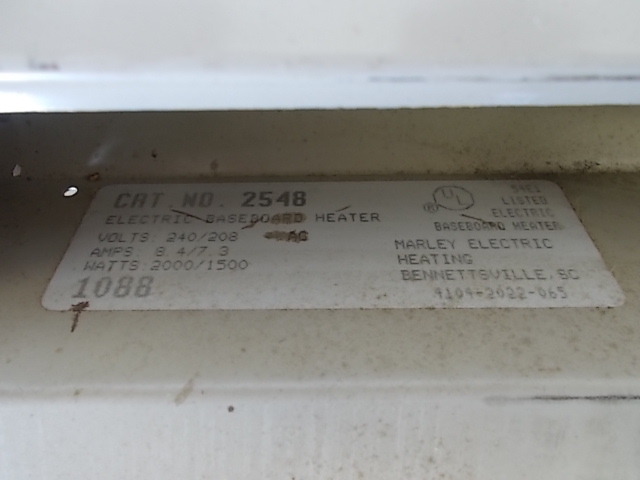 lot 109 image: Marley 2548 8 Electric Baseboard H...